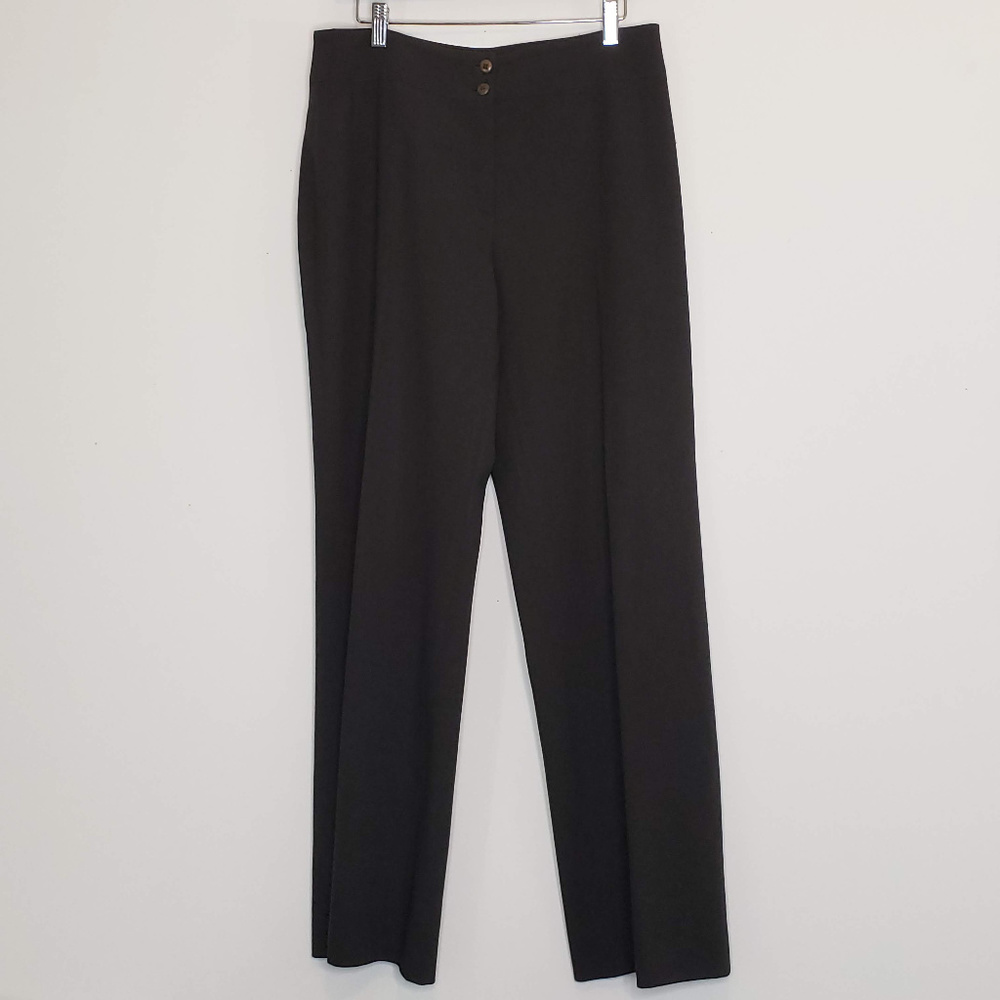 Armani Collezioni charcoal black suit trousers